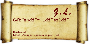 Gáspár László névjegykártya