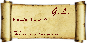 Gáspár László névjegykártya