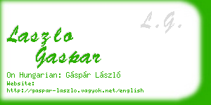 laszlo gaspar business card